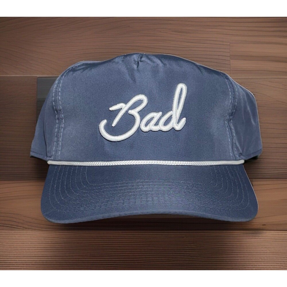 Bad Birdie Golf Hat Rope Embroidered Script Logo Snapback Blue Mens One Size